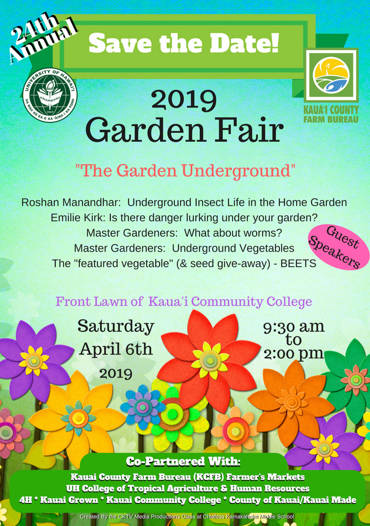 24th Annual Kaua'i Garden Fair - Saturday April 6, 2019